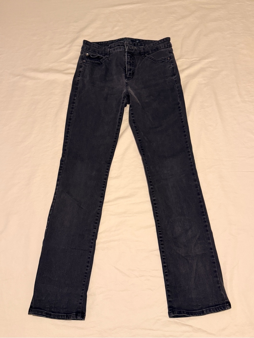 Lauren Ralph Lauren Black Straight-Leg Jeans